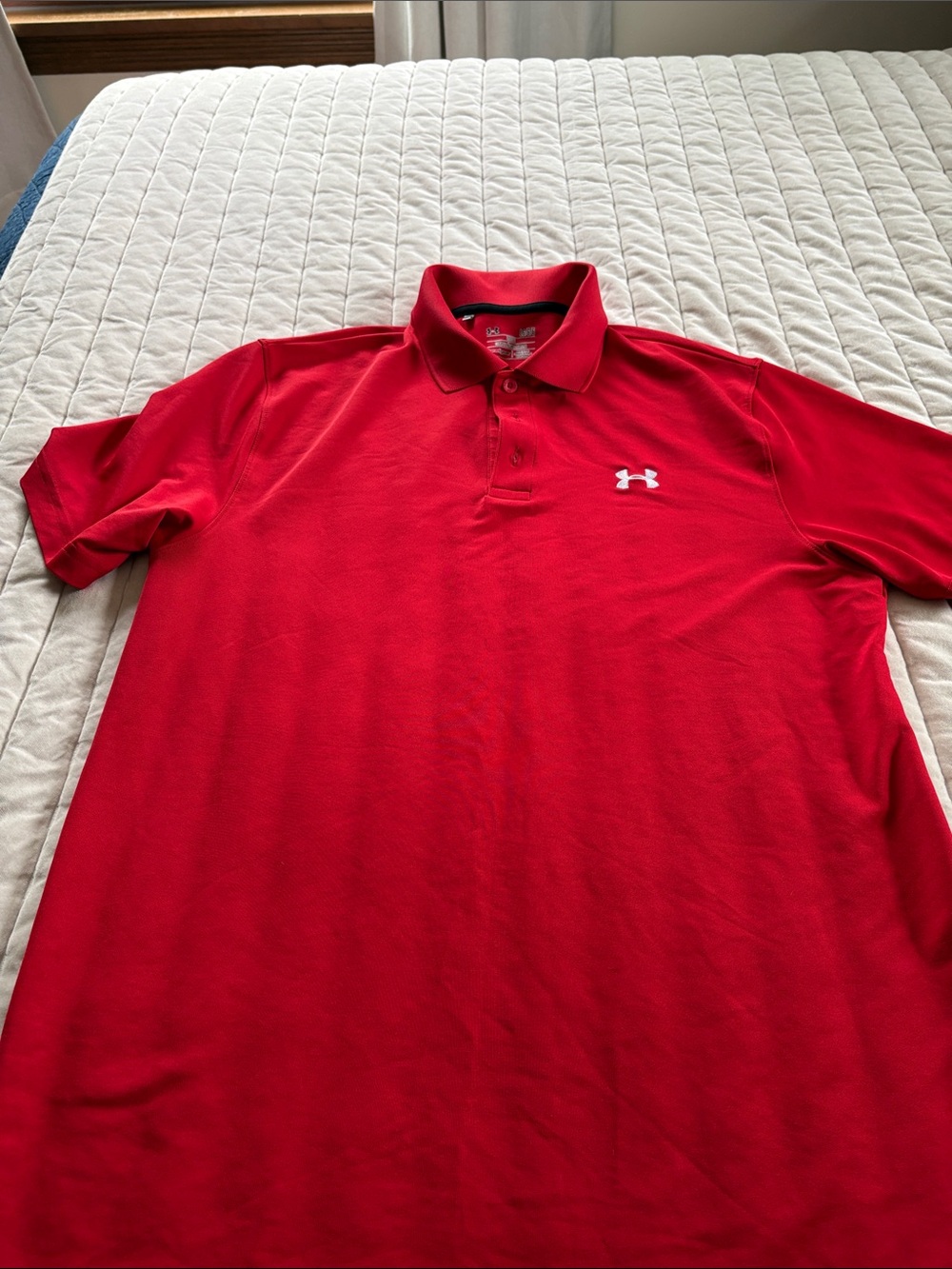 Under Armour Red Men’s Polo with White Logo